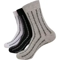 Mister tee Chaussettes 'Fuck You' greige / noir / blanc