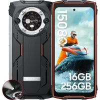 Blackview Smartphone Incassable BV9300 Pro 16Go+256Go 15080mAh Double écran 6.7" 64MP+32MP Android 13 NFC 100LM - Orange