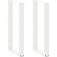 vidaXL Pieds de table de bar en U 2 pcs. Blanc 40x(90-91) cm Acier