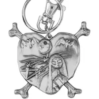 MONOGRAM Metalowy brelok Jack i Sally w sercu z filmu Miasteczko Halloween