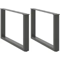 vidaXL Pieds de table basse en U 2 pcs. Anthracite 70x(42-43) cm Acier