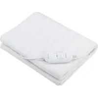 Bloomfold Couverture électrique - 150 x 80 cm - Lavable en machine - 1 personne - 3 niveaux - Couverture chauffante - Blanc/polyester