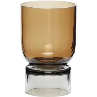 Hubsch Vase en verre ambre et fumé (fait main) H18