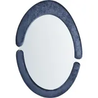 Beliani Miroir MASSAY Velours Bleu foncé