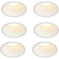 QAZQA Lot de 6 spots encastrés blancs GU10 70 mm IP44 - Dept