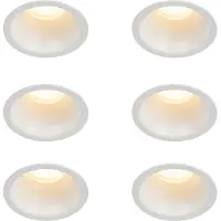 QAZQA Lot de 6 spots encastrés blancs GU10 35 mm IP44 - Dept