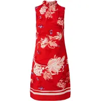 s.Oliver Black Label Robe bleu clair / rose / rouge / blanc