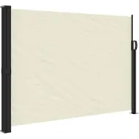 vidaXL Marquise latérale extensible Crème 140x500 cm
