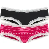 LASCANA Slip rouge sang / noir / blanc