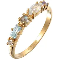Elli PREMIUM Bague bleu clair / or / blanc
