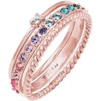 Elli Bague 'Rainbow' or rose / mélange de couleurs