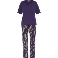 LASCANA Pyjama beige / olive / violet foncé / rose ancienne
