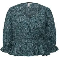 QS Chemisier pétrole / menthe / noir