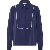 B.young Chemisier 'Idaline' bleu foncé / blanc