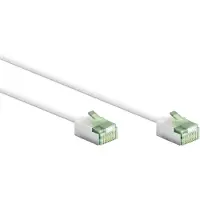 Goobay 74362 Câble patch ultra-flexible CAT 8.1, slim, U/FTP, blanc, 3 m - connecteurs extra-courts, conducteur en cuivre sans oxygène (OFC) à 99,9 %, LSZH, gaine TPE, AWG 32