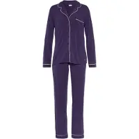 LASCANA Pyjama crème / violet foncé