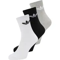 Adidas Originals Chaussettes 'Trefoil' gris chiné / noir / blanc