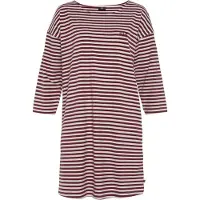 H.I.S. Chemise de nuit bordeaux / blanc