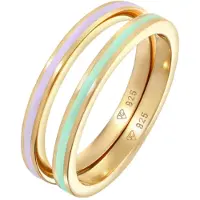 Elli Bague or / vert pastel / rose pastel