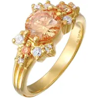 Elli PREMIUM Bague or / orange / blanc