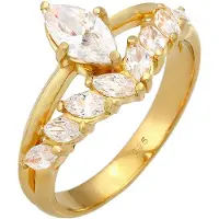 Elli PREMIUM Bague or / transparent