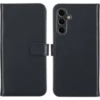 Selencia Étui portefeuille en cuir véritable Samsung Galaxy A16 - Noir