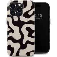 Selencia Coque arrière Vivid avec MagSafe pour Apple iPhone 16 Pro - Art Wave Black