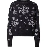 Vero Moda Pull-over 'VMSNOWY FROST' noir / blanc