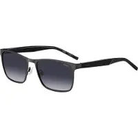 HUGO BOSS Lunettes de soleil en acier noir avec branches texturées
