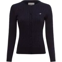Gant pour femme. 4800103 Cardigan en tricot Eights, coton élastiqué marine (XS), Casuel, Manche longue
