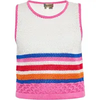 Ebeeza Tops en tricot bleu cobalt / orange / fuchsia / blanc