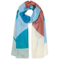 Noolur Écharpe bleu / marron / vert / blanc