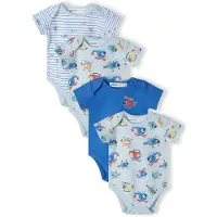 MINOTI Barboteuse / body bleu / bleu clair / jaune / rouge