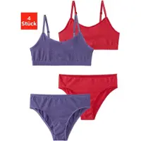 Buffalo Ensemble de linge violet / rouge