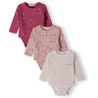 MINOTI Barboteuse / body rose clair / rose foncé / blanc