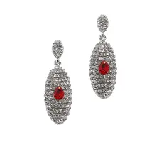 SOHI Boucles d'oreilles ' Amice ' rouge / argent