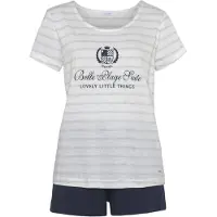 LASCANA Pyjama beige / bleu nuit / blanc