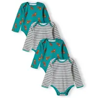 MINOTI Barboteuse / body gris / jade / orange