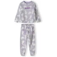 MINOTI Pyjama violet chiné / bordeaux / blanc
