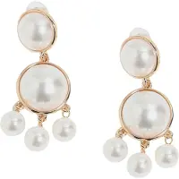 SOHI Boucles d'oreilles or / blanc perle