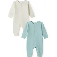 MINOTI Barboteuse / body menthe / blanc cassé