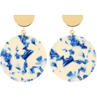 Fräulein Wunder Boucles d'oreilles 'Amal' azur / bleu clair / bleu foncé / or