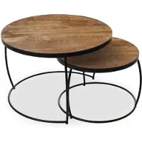 Rousseau Lot de 2 tables basses Lars - mangolia
