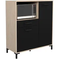 Parisot Armoire pour micro-ondes Felicity 100cm, 2 portes & 1 tiroir - décor chêne/noir