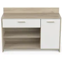 CBA Armoire pour micro-ondes Romanie-chêne Kronberg/noir mat