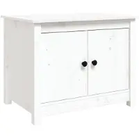 vidaXL Table basse blanche 71x49x55 cm pin massif