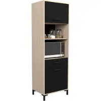 Parisot Vaisselier Felicity 60cm, 2 portes - décor chêne/noir