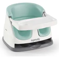 Ingenuity 2 en 1 Rehausseur de chaise, Rehausseur de chaise pour bébé & siège pour jeune enfant avec plateau amovible, repas & alimentation Siège pour jeune enfant, (menthe)