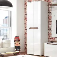 Emob Armoire Nuro 60cm 2 portes - blanc brillant
