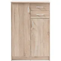 Die Möbelfundgrube Commode -Reproduction chêne Sonoma - 74 x 112 cm - 2 portes - 2 tiroirs - 5 tablettes
